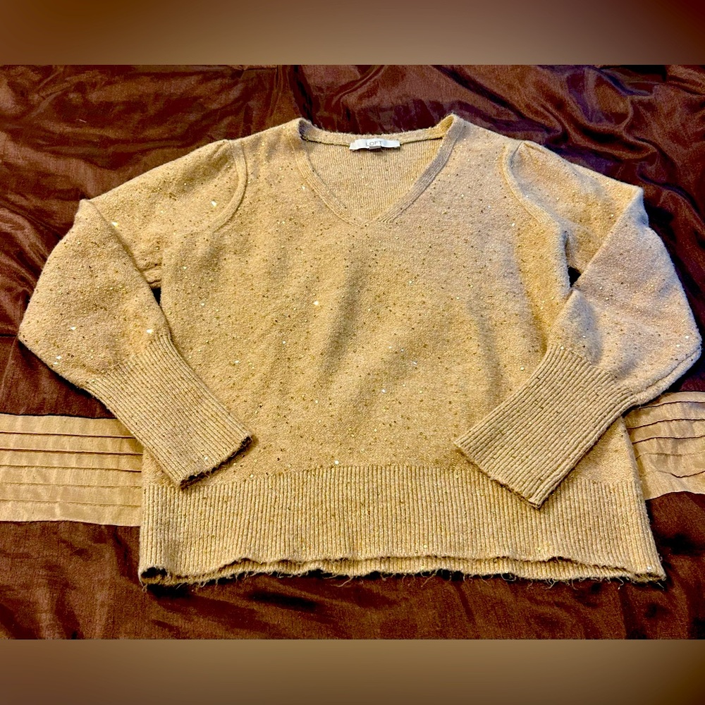Loft Gold Sweater with tiny sequins